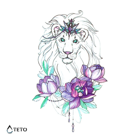 León con flor