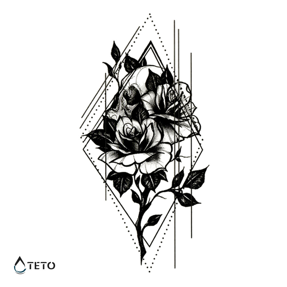 Rosa negra geométrica