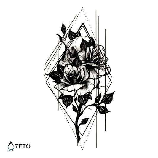 Rosa negra geométrica