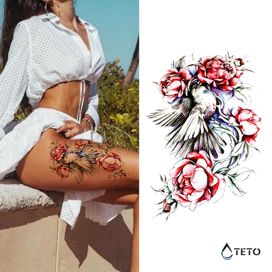 Pájaro con flores