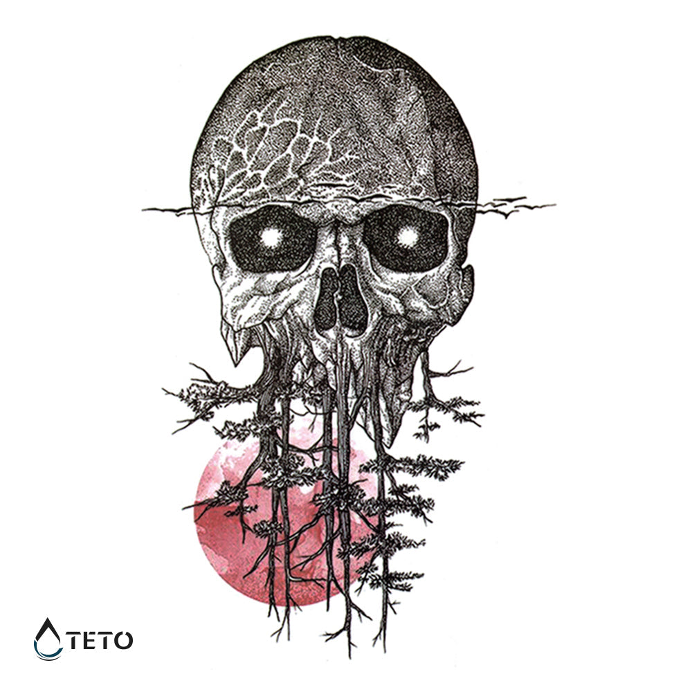 Calavera con árboles