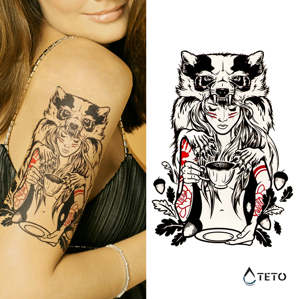 Retrato de una mujer con lobo