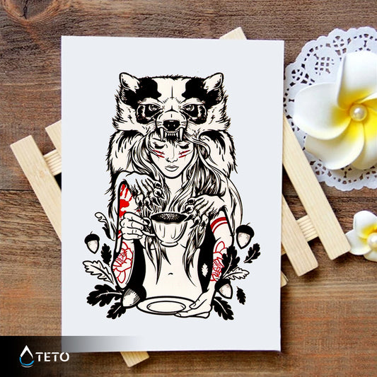 Retrato de una mujer con lobo