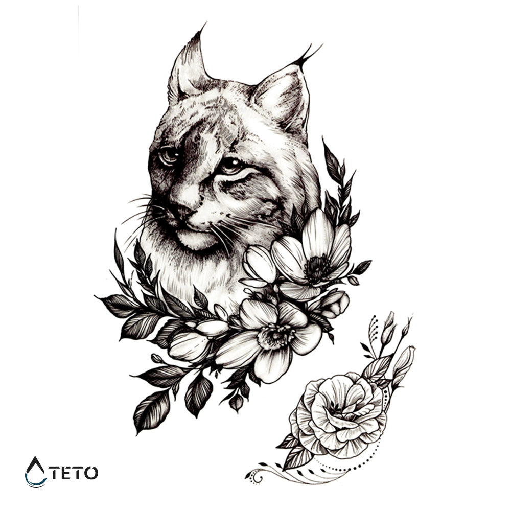 Lince con una flor