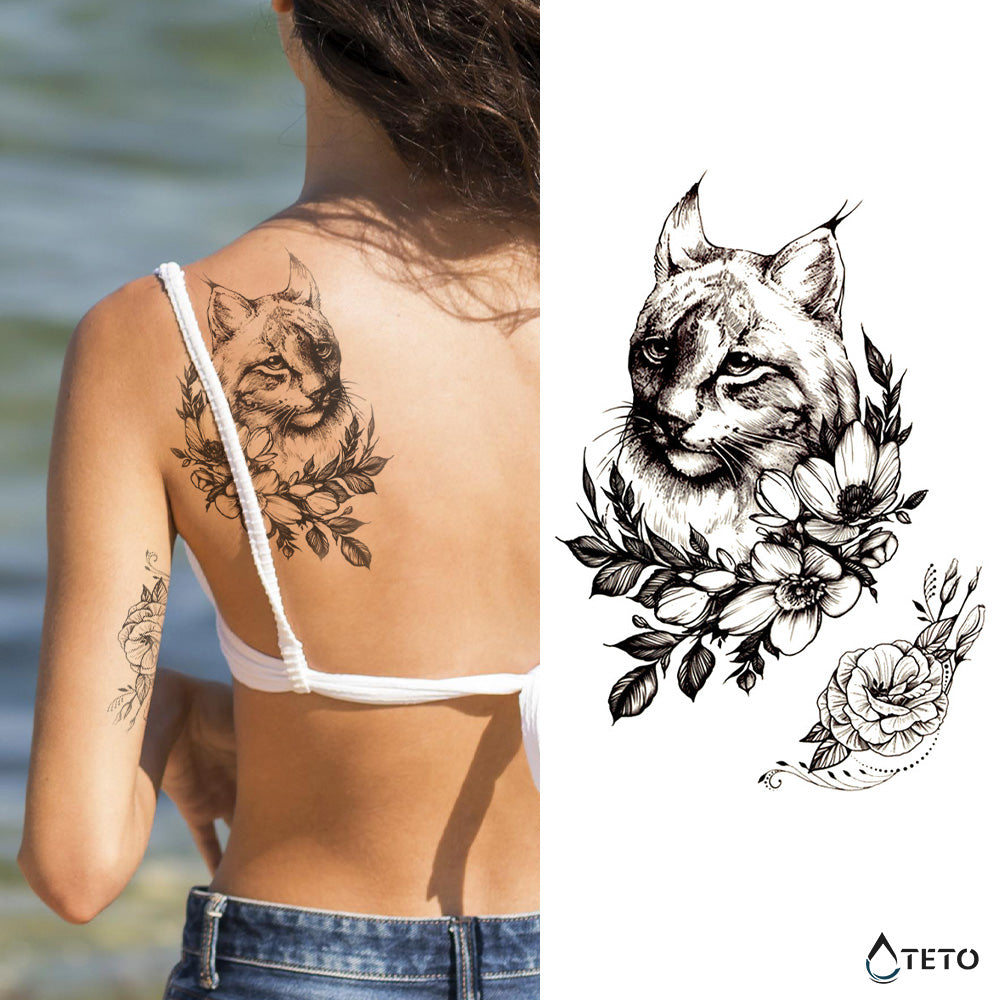 Lince con una flor
