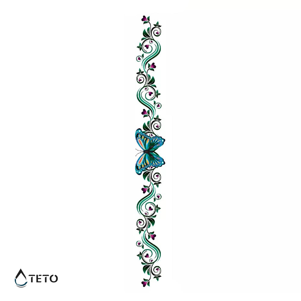 Mariposa y flores - liga, pulsera