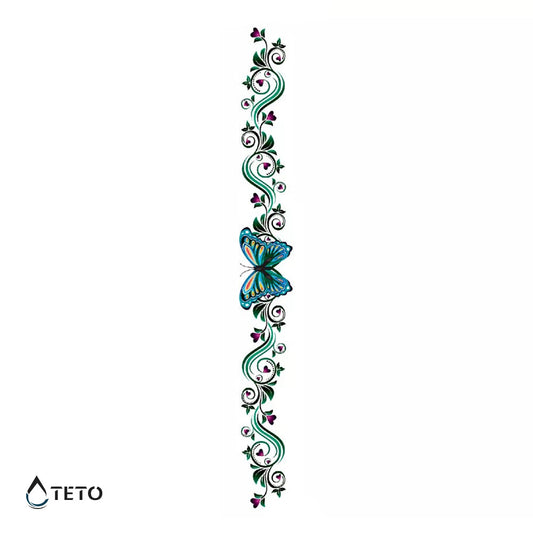 Mariposa y flores - liga, pulsera