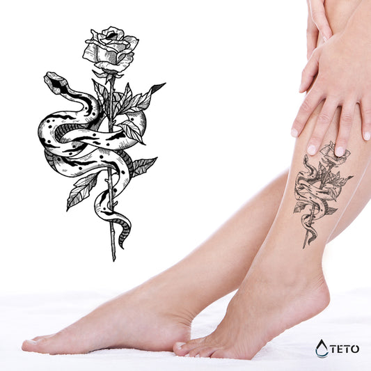 Serpiente con una rosa