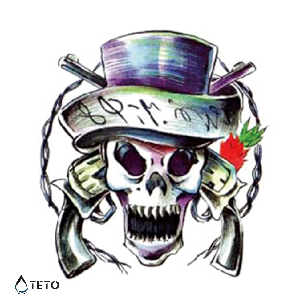 Calavera con pistolas