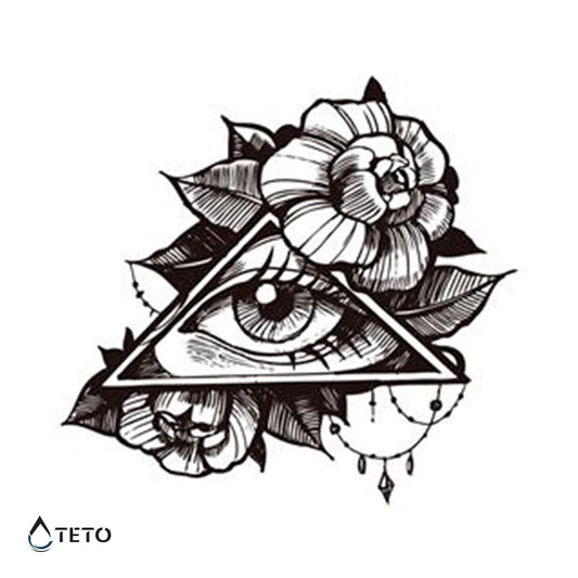 Ojo en un triángulo con rosas