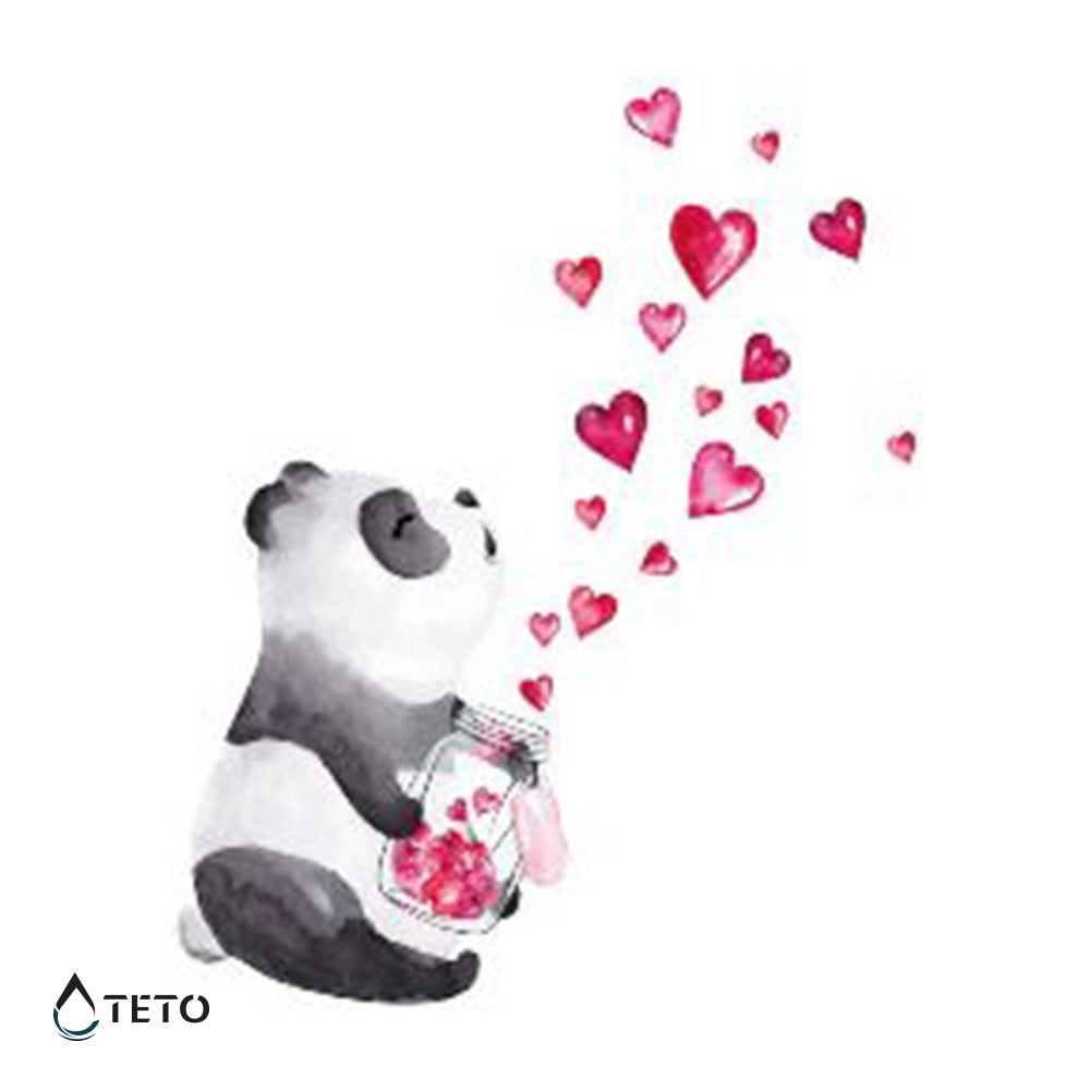 Panda con corazones