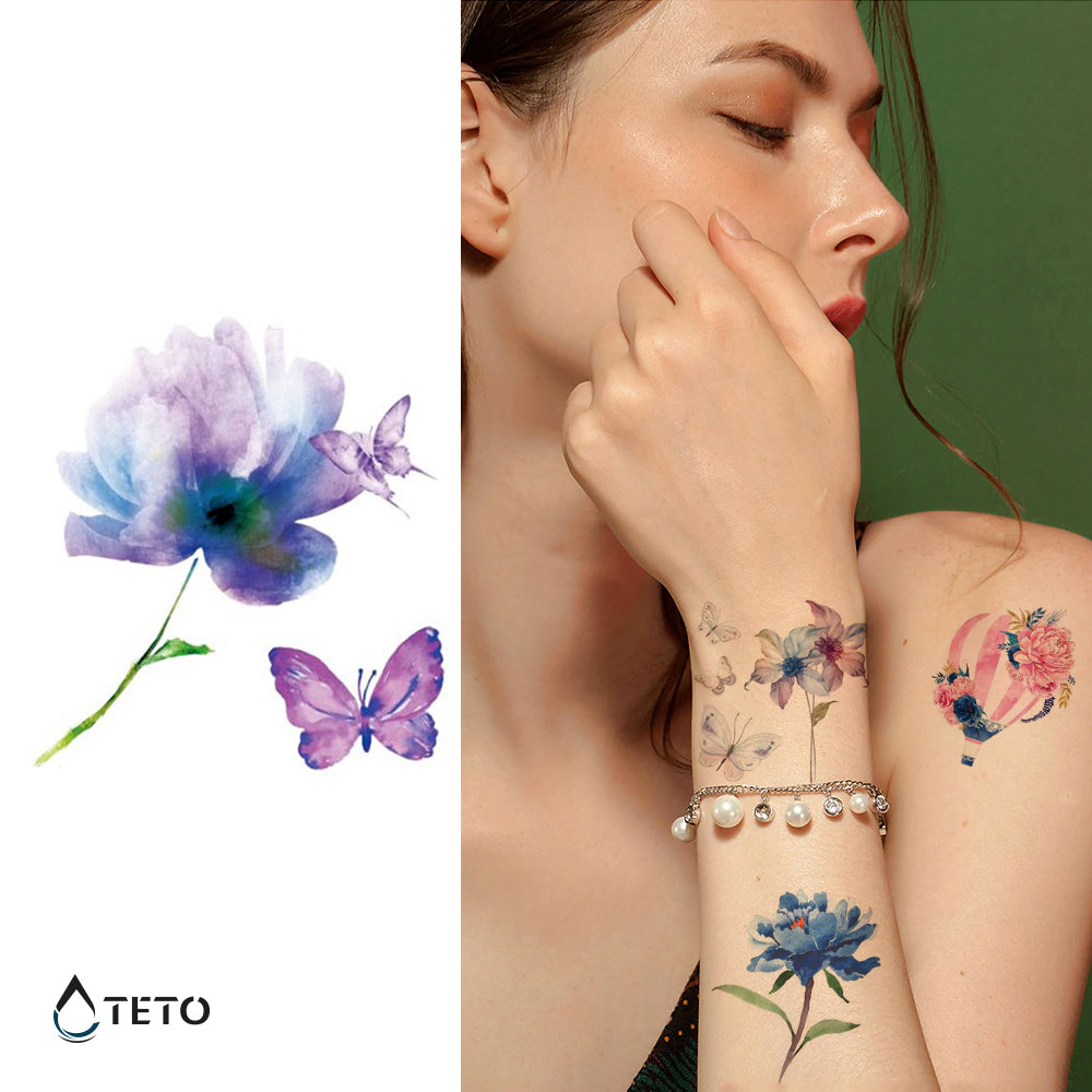Flor y mariposa - set