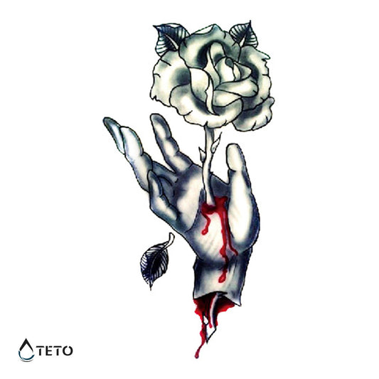 Rosa en mano
