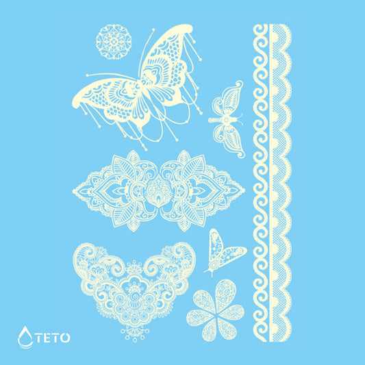 Mariposas de encaje – set – blanco