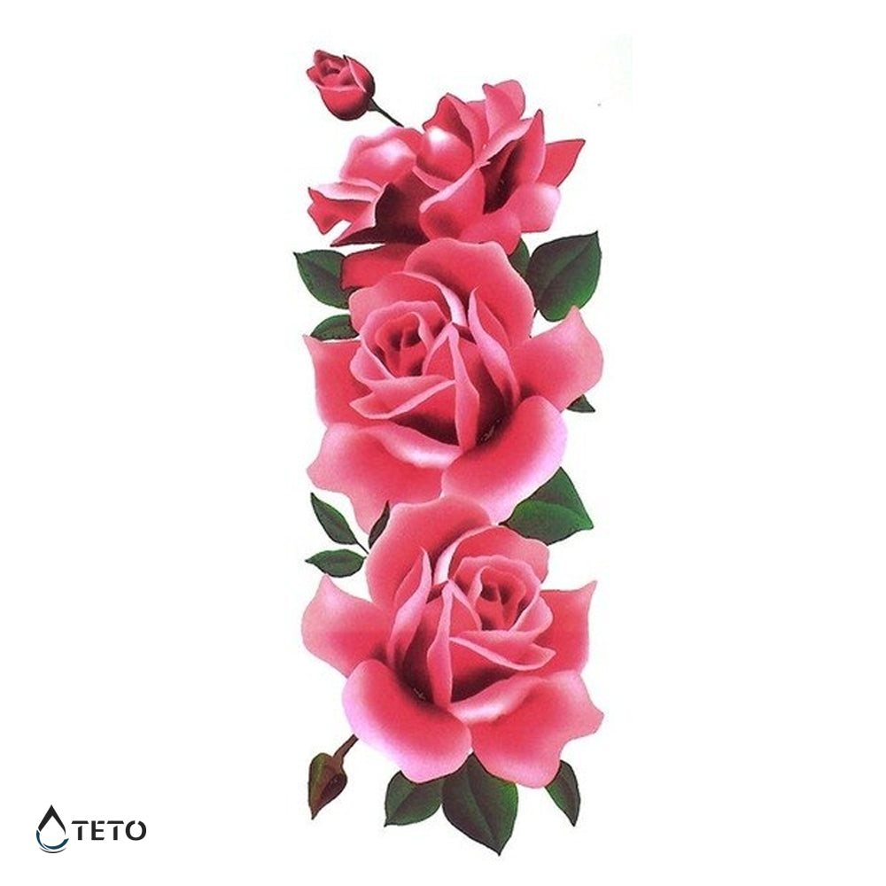 Rosas rosadas con hojas