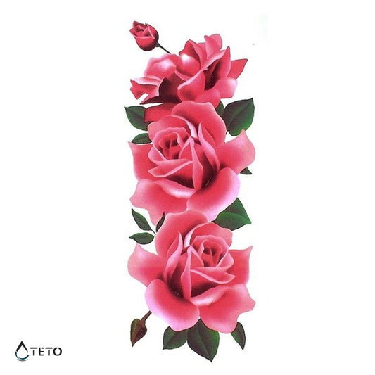 Rosas rosadas con hojas