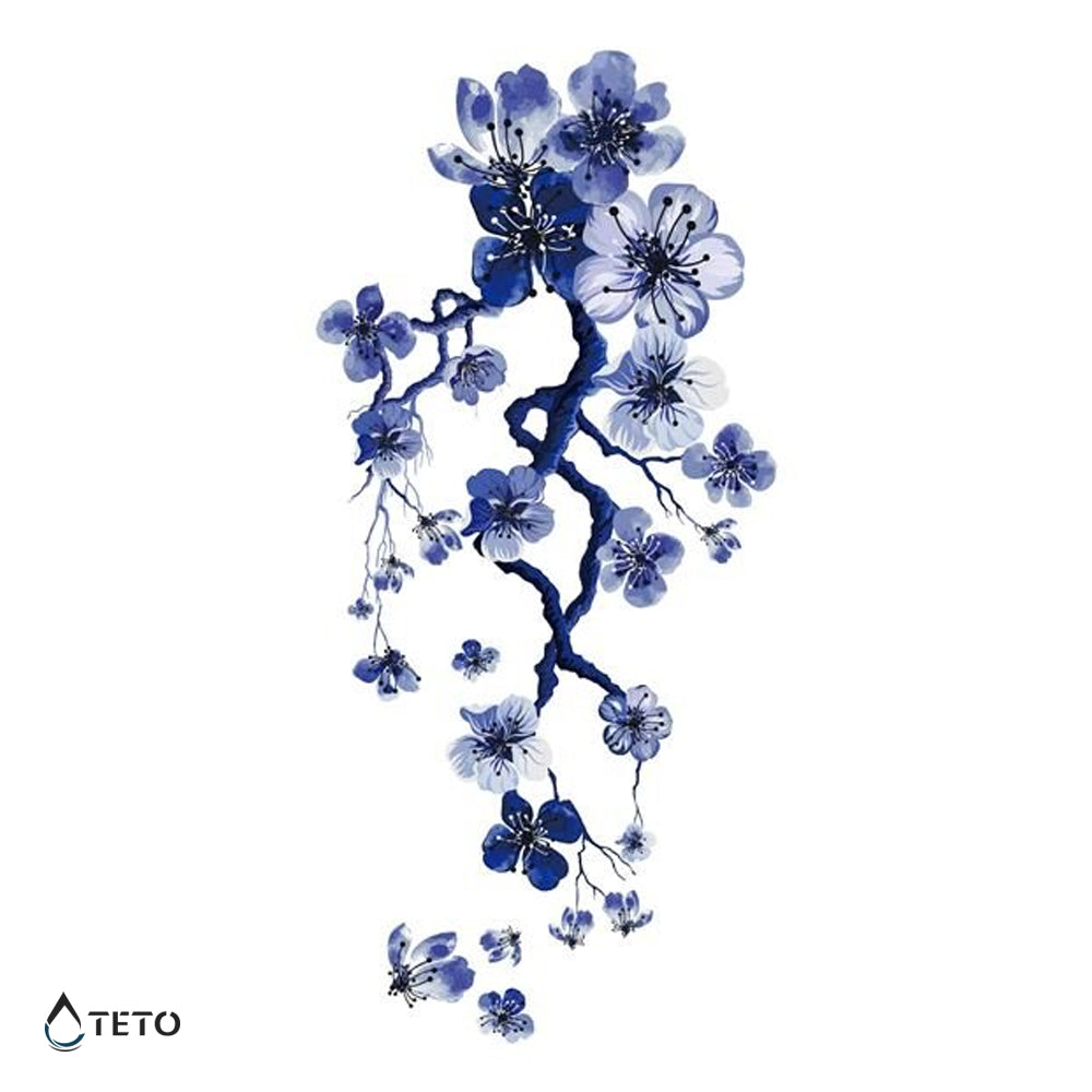 Flores de sakura azules