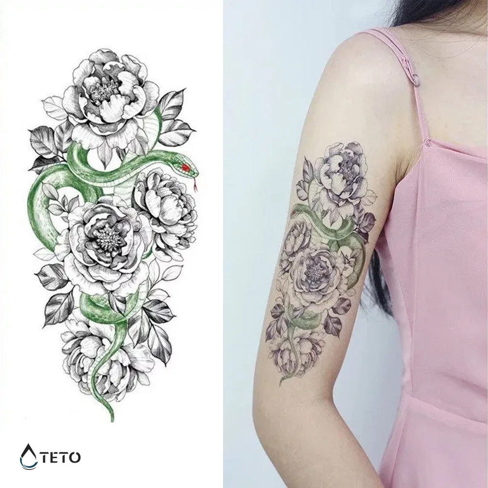 Serpiente y flores