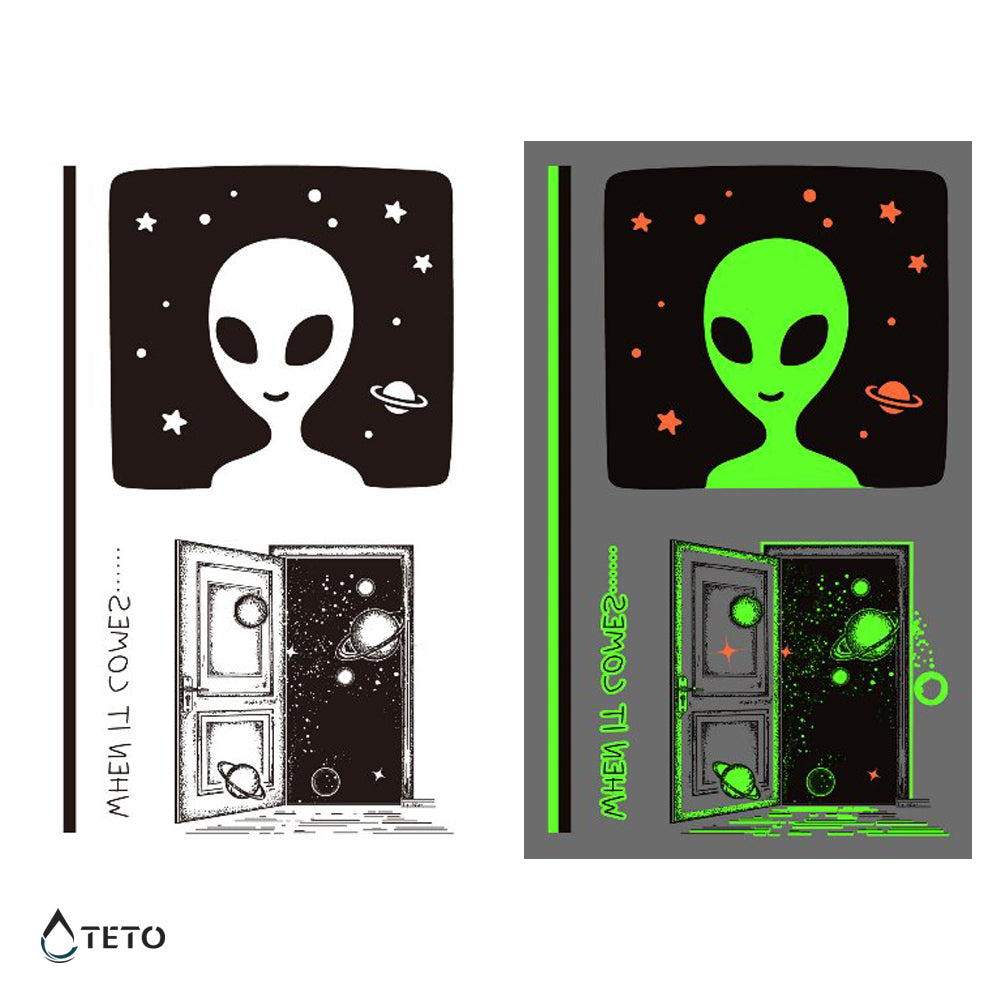 Extraterrestre en la noche - set - Brilla en la oscuridad