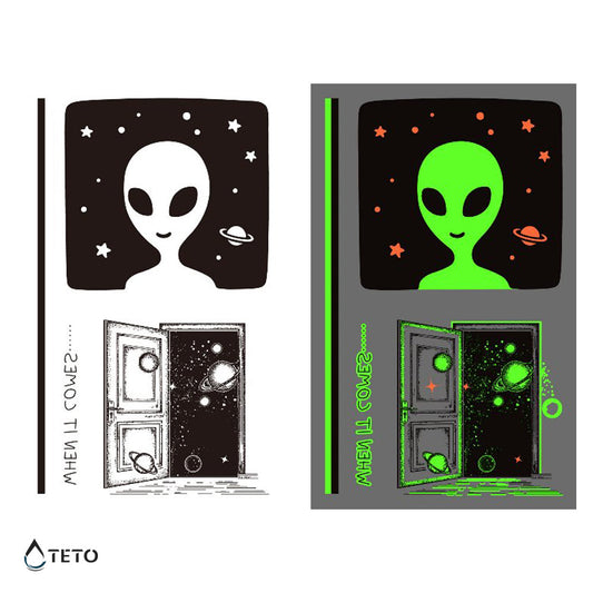 Extraterrestre en la noche - set - Brilla en la oscuridad