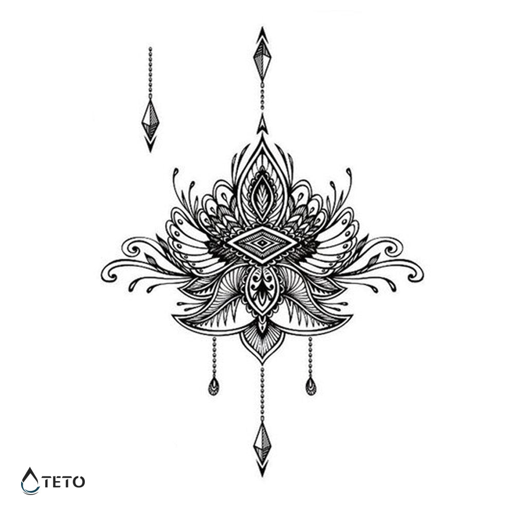 Mandala de plumas y diamantes