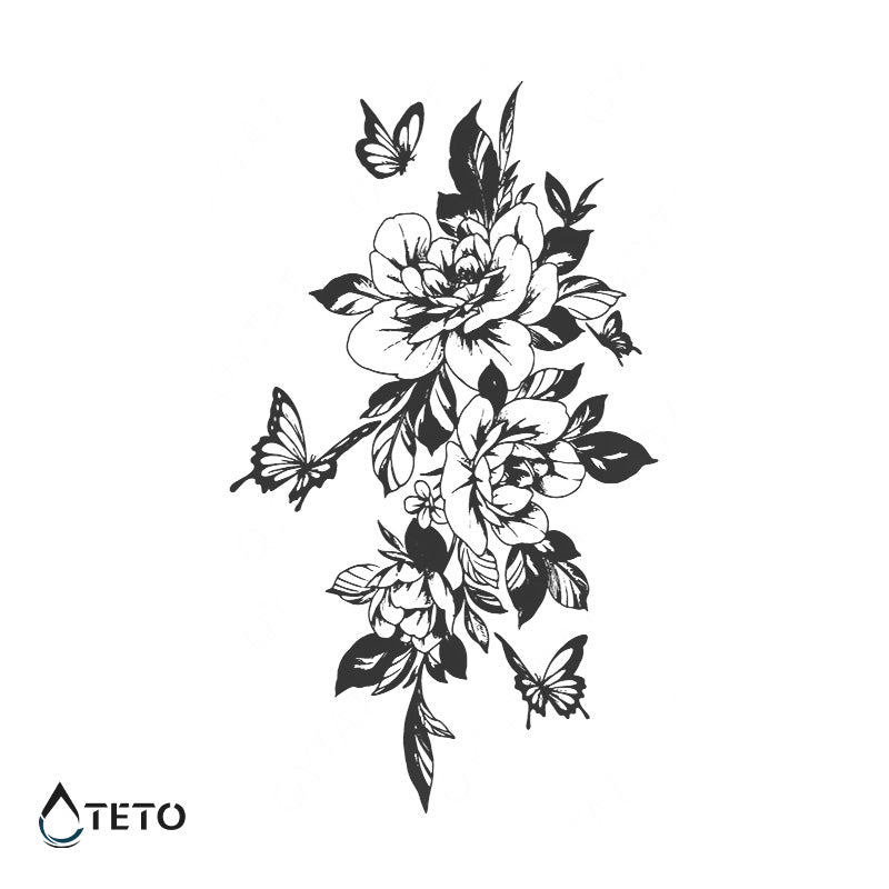 Flores con mariposas – Semipermanente