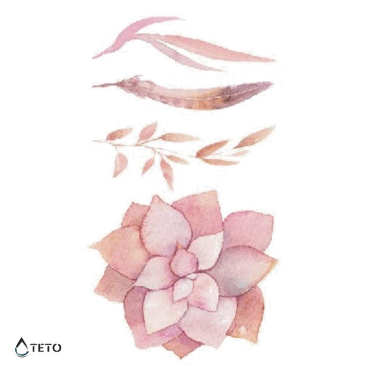Flores y hojas rosadas – set