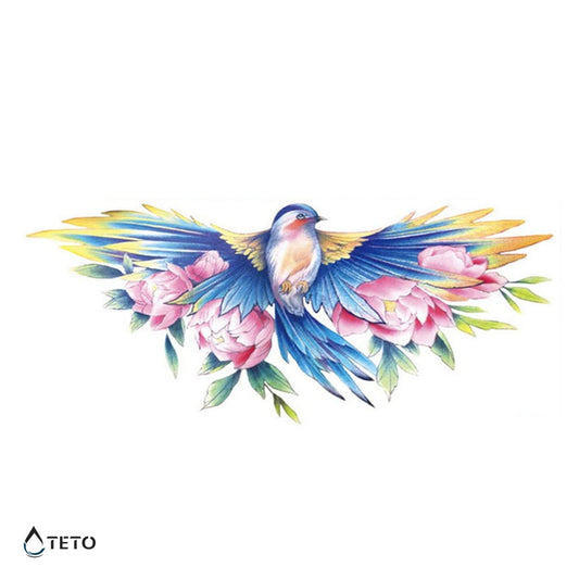 Pájaro con rosas